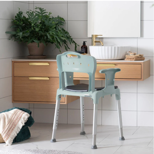 Bathing Aid Swift Shower Stool with Armrests and Back Support