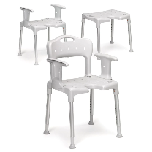 Bathing Aid Swift Shower Stool with Armrests and Back Support